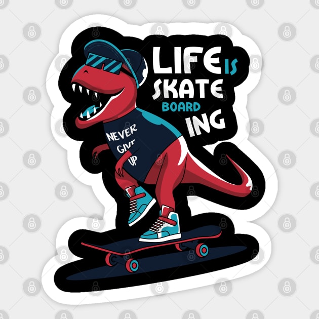 Life Is Skate Boarding Sticker by Unestore